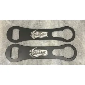 Black metal bar keys laser engraved