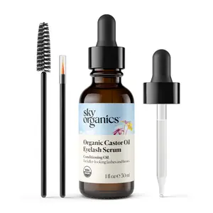 Sky Organics, Organic Castor Oil, 100% Pure, Hexane Free, Cold-Pressed, Growth, Eyelash, Undereye, Lash Enhancers, Anti-oxidant, Conditioner, Haircare, Nourishing, Dry Scalp, Biotin, Fingernails, Soap, Makeup, Glass Bottle, Fragrance Comfort Daily Dropper