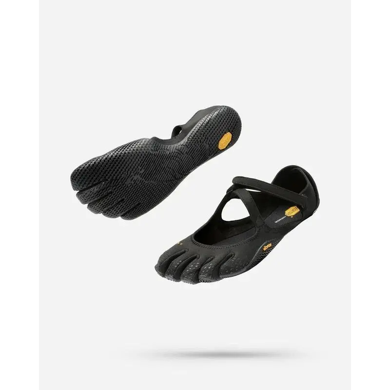 Black Five-Toe Minimalist Barefoot Shoes| Non-Slip Yoga & Training Footwear with Adjustable Strap