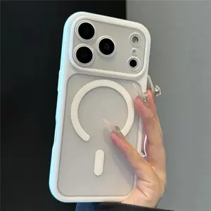 Magnetic Matte Translucent Hard PC Cellphone Casing - Detachable Lens Protector for iPhone 17Air, 17, 16, 15, 14, 13 Pro Max - Accessories for Men Devices