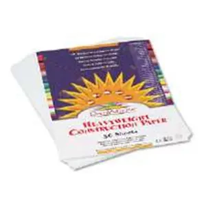 Pacon 8703 Construction Paper- 58 lbs.- 9 x 12 in.- Bright White- 50 Sheets per Pack