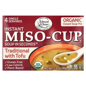 Edward & Sons Instant Miso-Cup, Traditional with Tofu, 4 Single Servings, 1.3 oz (36 g)