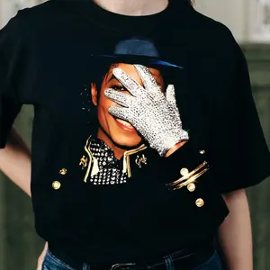 Michael Jackson Signature Glove Shirt, King Of Pop Graphic Tee, Iconic Mj Portrait T-shirt, Vintage Retro Music Shirt, Michael Jackson Fan Merch, Unisex Streetwear Tee, Classic 80s 90s Pop Style, Gift For Mj Fans, Timeless Music Legend Shirt