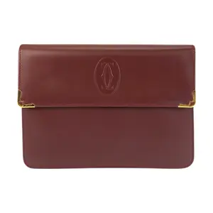 Pre-owned Cartier Calfskin Tote Bags Must Line Leather Clutch Bag
