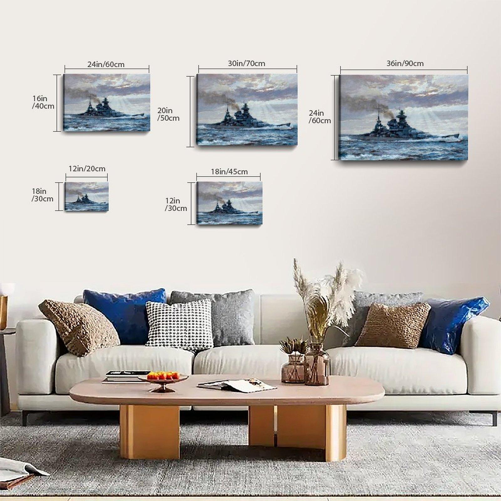 Battleship Poster USS Missouri BB-63  Poster Decorative Painting Canvas Wall Art Picture Print Modern Family Bedroom Decor