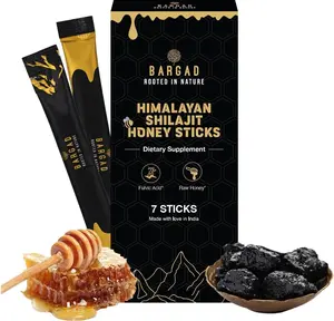 BARGAD Pure Himalayan Shilajit Sticks with Organic Honey & Saffron (7 Count) | Easy Single Use Shilajit Sticks | Boosts Energy & Immunity with 85+ Trace Minerals, 75%+ Fulvic Acid
