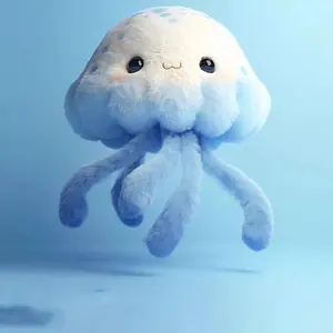 Oceanarium Jellyfish Plush Hanging Toy Cute Cartoon Animal Stuffed Keychain for Kids   Backpack Charm Accessory  Bag Decor