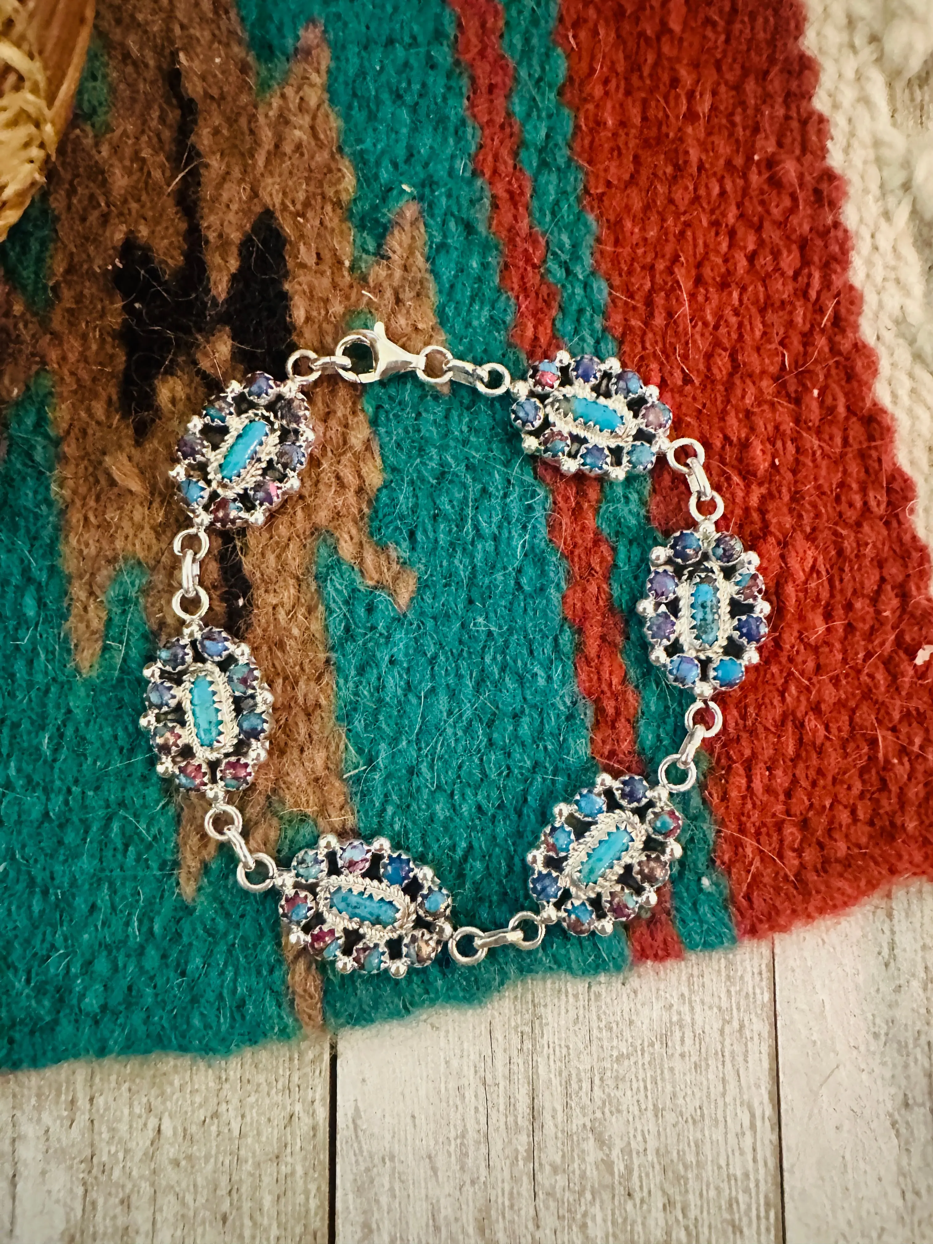 Handcrafted Pink Dream Mojave & Sterling Silver Link Bracelet