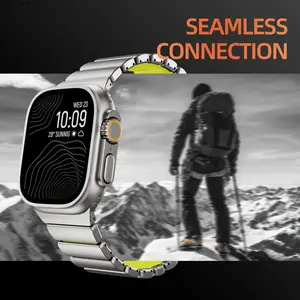 2026Luxury Titanium Silicone Dual-Layer Link Bands Compatible with Apple Watch Band Ultra 3/2/1 49mm 46mm 45mm 44mm 42mm, Men2026 NEW  Women Magnetic Clasp Metal Bracelet for iWatch Series 11 10 9 8 7 6 5 4 SE ( 49mm/46mm/45mm/44mm/42mm(Series 3))