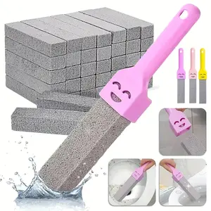 6pcs Pumice Stone Toilet Brush Set Bathroom Cleaning Stone with Handle Tile Sink Bathtub Limescale Rust Stain Remove Cleaning Tools
