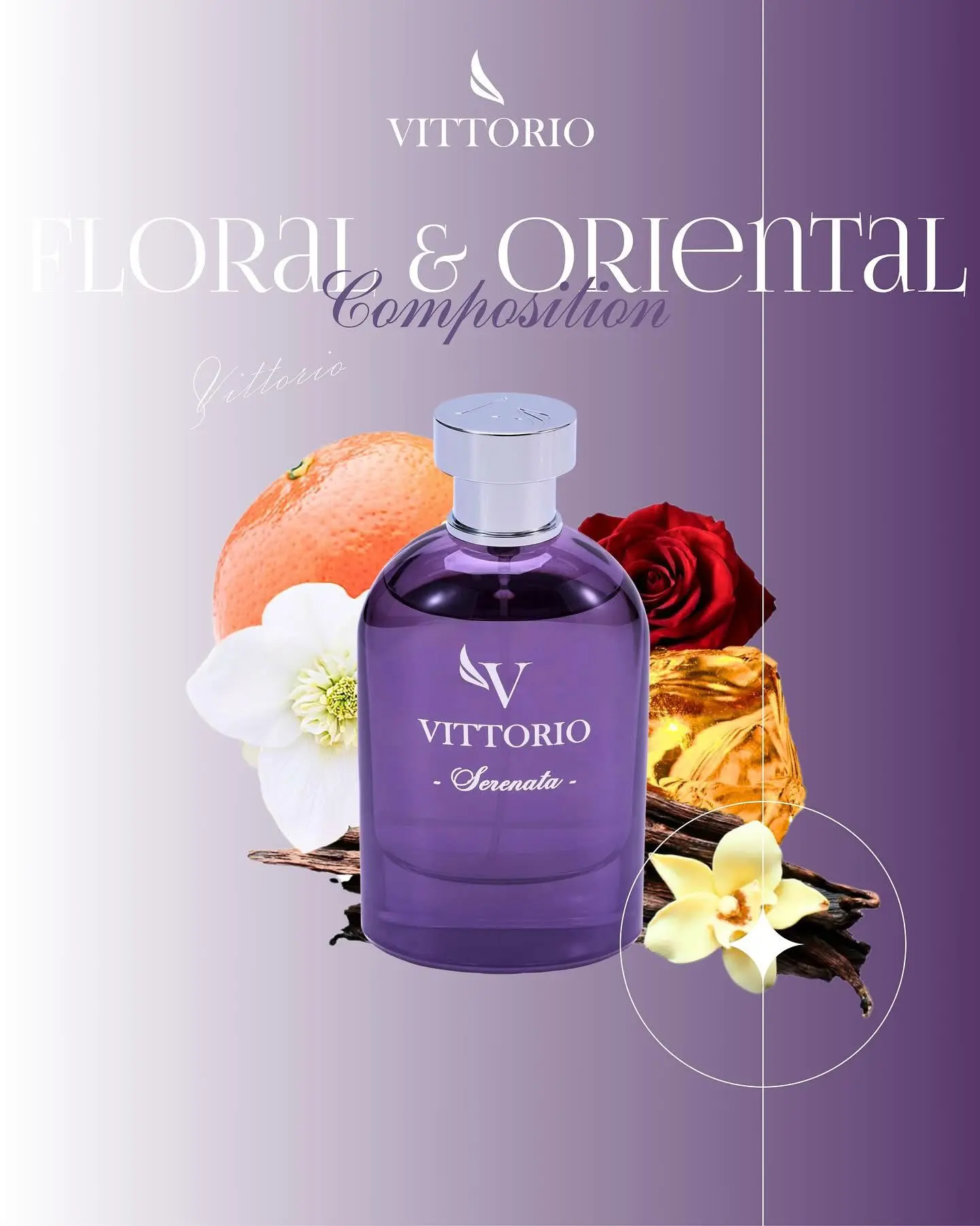 Serenata 100ml Vittorio Unisex Niche Fragrance Eau de Parfum Amber Creamy Floral Warm Elegant