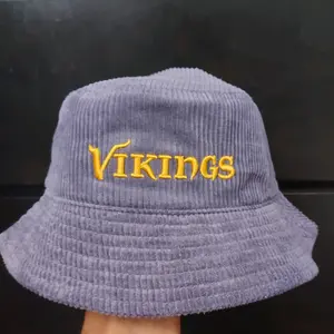 custom 3d embroidered Vikings corduroy bucket hat