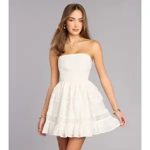 Cottage Charm Eyelet Mini Dress