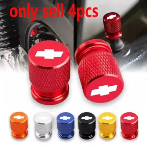 4pcs Car Wheel Tire Valve Caps, Tyre Stem Covers, Airdust Waterproof, for Chevrolet Cruze Spark Captiva Suburban Camaro Malibu Silverado