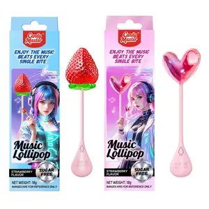 Candy Master 4D Musical Lollipop,Sugar Free Singing Music Suckers with 4D Design,Strawberry Flavored Lollipop (2 Packs)