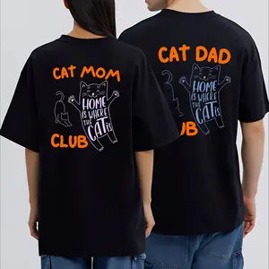 Cat Mom Club Cat Dad Shirt, Cat Dad Club Tee TShirt, Front Back Design Tee Funny Cat Shirt, Cat Lover, New Cat Dad Shirt, Pet Parent # Pet Parent # couple tees