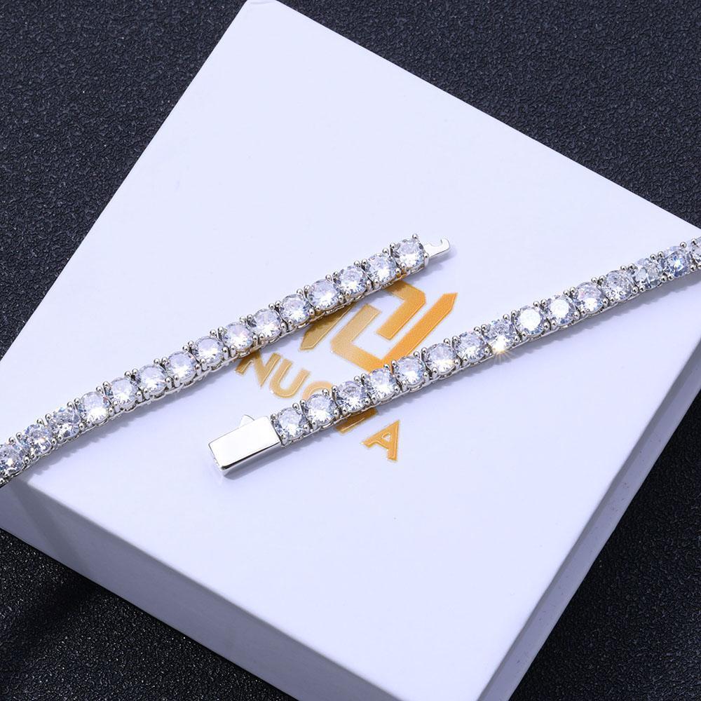 3mm 4mm 5mm Iced Out VVS Moissanite Diamond Tennis Chain 925 Sterling Silver Customized Fine Jewelry Wholesale Prices
