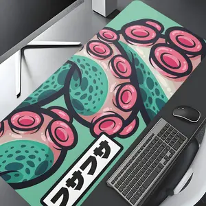 Comic Pink Tentacles Design Extra Large Gaming Mouse Pad,Aesthetic Desktop Drotection Pad,Washable Rubber Pad Non-Slip Lock Edge Multi-Size Mouse Pad Suitable For Home Office,Good Gift for Family and friends