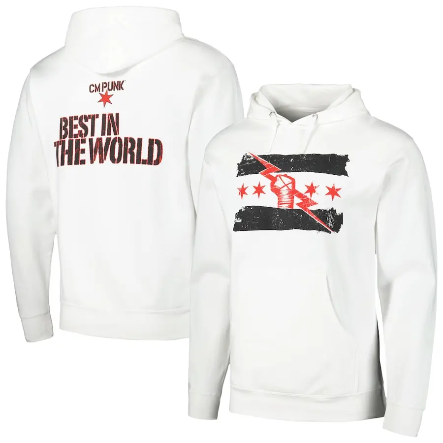 Unisex CM Punk Retro Pullover Hoodie - Men's & Women's Casual Fitted Cotton Basic Tops, Professional Wrestler Themed Tee