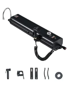 VEVOR Roof Rack Water Tank, 4 Gal, Multi-Dispensing Outdoor Tank with 2 Splash-Guard Panels & T-slot, High-Capacity Aluminum Tank with Pressurization Port, Fit for Trunks, Roll Bars, Crossbars