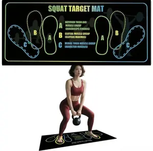 Exercise Mat Perfect for Squats, Leg and Ab Workouts, Squat guide mat, Squat Step Position, Squat Mat Knee Mat Lightweight and Portable for Men and Women