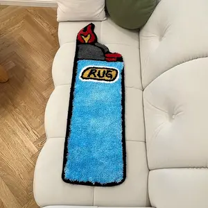 Creative Lighter Shaped Bath Mat, Non-slip Soft Cool Fluffy Rug Floor Mat, Decorative Carpet for Home Living Room Bedroom Bathroom, Unique Rugs, Home Decor