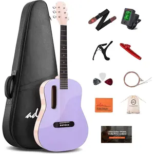 Acoustic Guitar Kits for Beginners Adults - 38" Steel-String Guitars Bundle with Online Lesson Wooden Bowl Guitarra Starter Set Package with Bag, Strap, Picks, Capos, Kazoo,