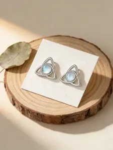 Women's Elegant Celtic Knot Moonstone Earrings, Nickel-Free Fashion Simple Triangle Shape, Hypoallergenic Daily Wear Gift