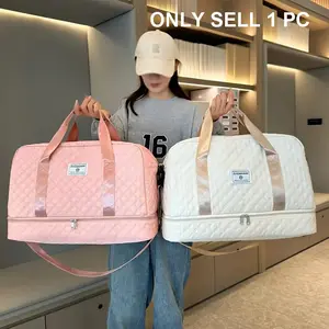 Lightweight Argyle Pattern Luggage Bag, Large Capacity Travel Duffel Bag, Portable Overnight Bag, Traveling Bag, Ideal for Weekend Trips