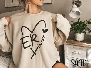ER Nurse Heart Design, Emergency Nurse Shirt, Emergency Nurse Sweater, Emergency Department Sweatshirt, Emergency Nurse T-Shirt,ER Nurse Tee