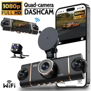 5GHz WiFi + Ultra Night Vision! WiFi Car Dashcam 4-Channel Dash Cam Car Dash Camera = Total Protection 🚗💥Non-rechargeable, must be used while plugged in.