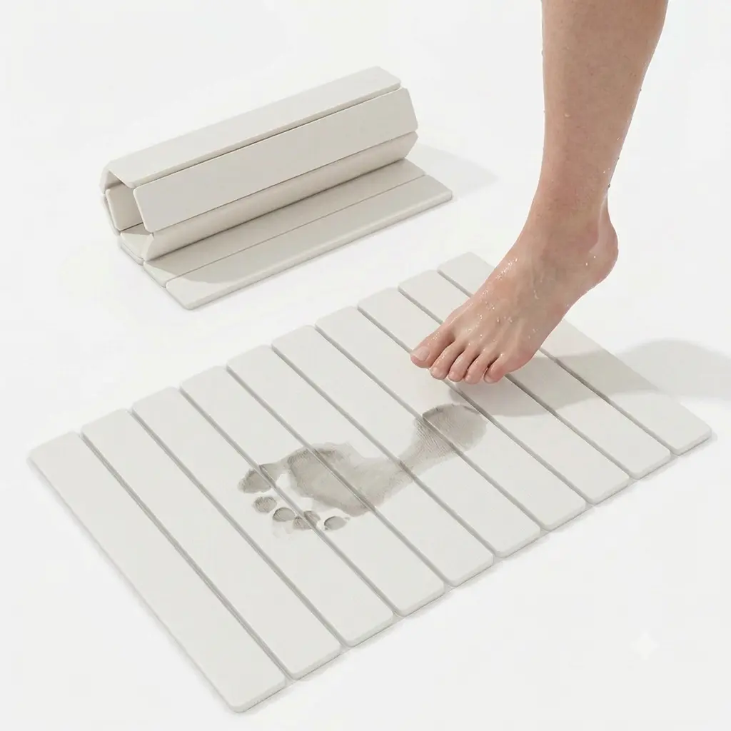 Brushed Texture Diatomite Drying Mat - Rectangular, Multi-Size, Eco-Safe, Water-Absorbent, Quick-Dry Kitchen/Bath Countertop Home Accessory