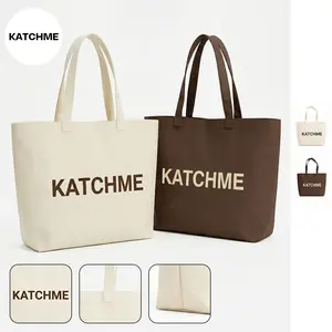KatchMe Women's Versatile Letter Print Open Top Tote Bag, Minimalist Lightweight Portable Shoulder Bag, Large Capacity Commuter Bag
