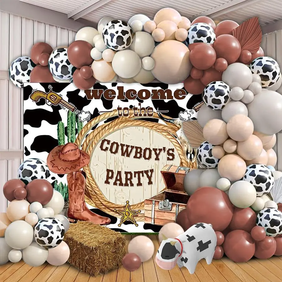Cowboy Theme Balloon Arch Kit, 91pcs/set Farm Themed Balloon Set, Balloon Garland Arch Kit for Birthday Party, Outdoor Decoration Party, Balloon Decorations, Balloon Party Supplies, Party Balloons, Balloon Arches Decorations