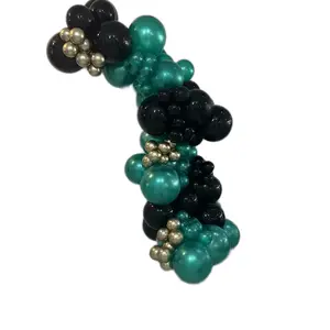 8ft Green Black Gold Balloon Arch Kit
