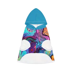 Turquoise Tie Dyed Pet Hoodie - Soft Fabric, Ideal for Pets, Versatile Design, Comfortable Fit