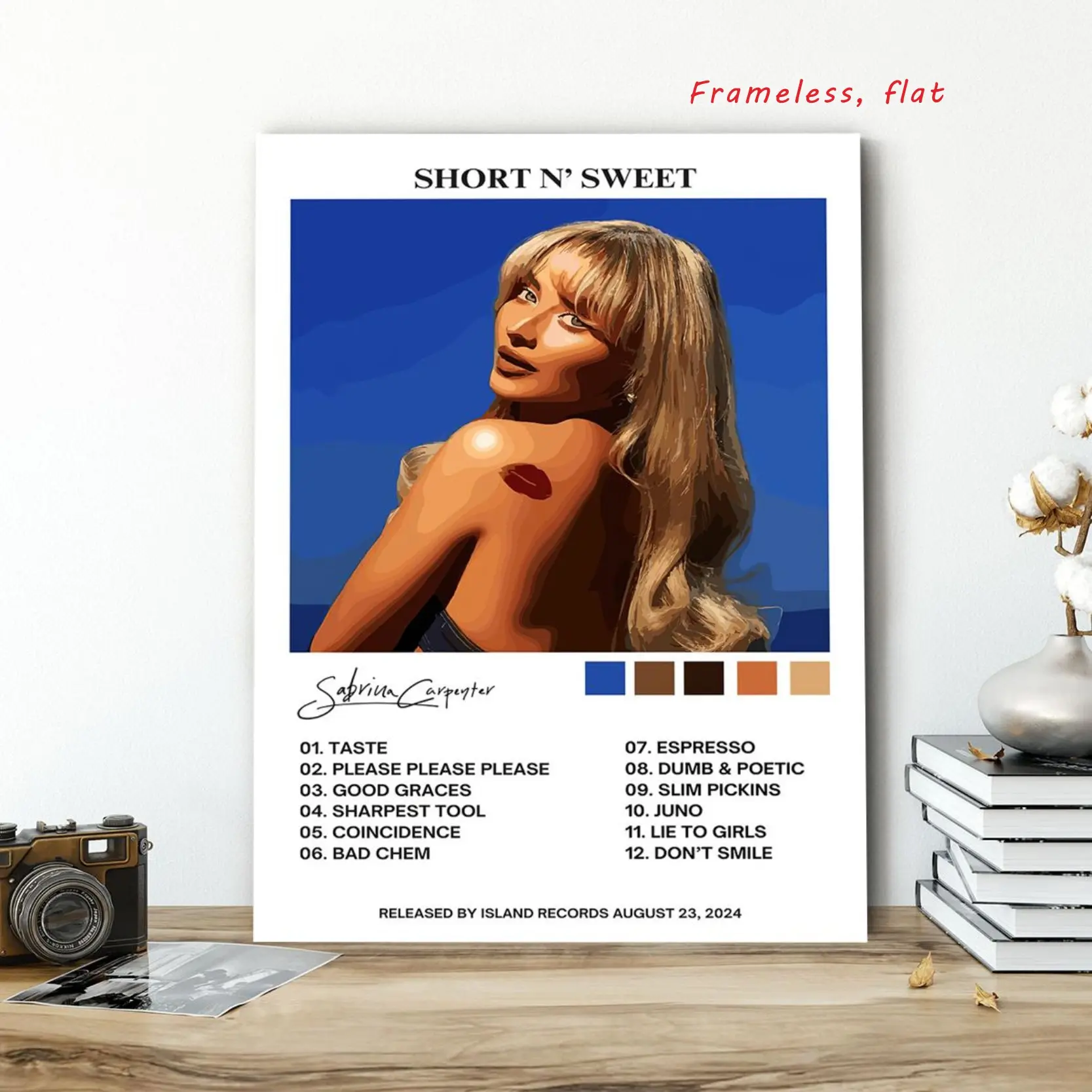 1. Counting, Sebrina Carpenter Short N' Sweet Poster, Fashion Art Living Room Decor, Modern Art, HD Home Poster, Affordable Poster, Bedroom Wall Art, Ideal Gift, Waterproof, Print, Art, Frameless