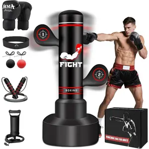 Upgraded Heavy Freestanding Punching Bag for Adults Teens, 70" Standing Punching Bag with Gloves, Pump and Jump Rope, Boxing Reflex Ball, Women Men Kickboxing Bags for Training MMA Fitness Home Gym