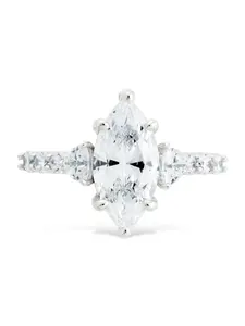 Sterling Silver Marquise & Trillion Ring