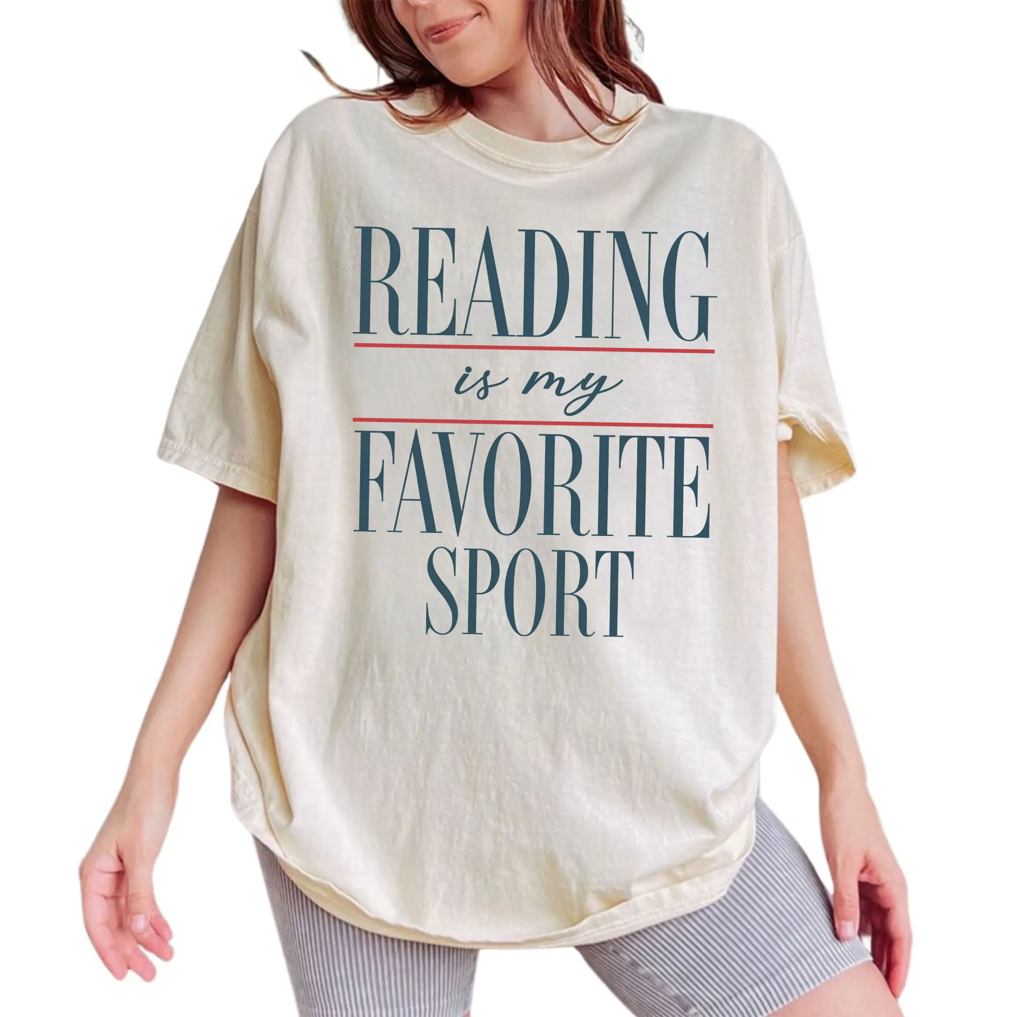 ChicCotton Vintage Reading Is My Favorite Sport Comfort Colors Shirt, Book Reader T-shirt, Bookish Graphic Tee, Bookworm Clothing, Librarian Outfits
