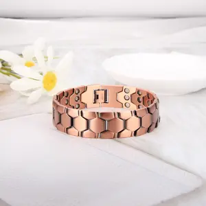 Men's 99.99% Pure Copper Magnetic Cuff Bracelet –Adjustable Design Casual All-Season Everyday Jewelry