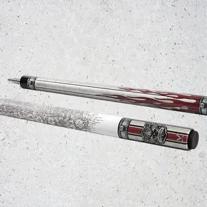 EVO FREEDOM POOL CUE - CRIMSON FLAME - WHITE LEATHER WRAP