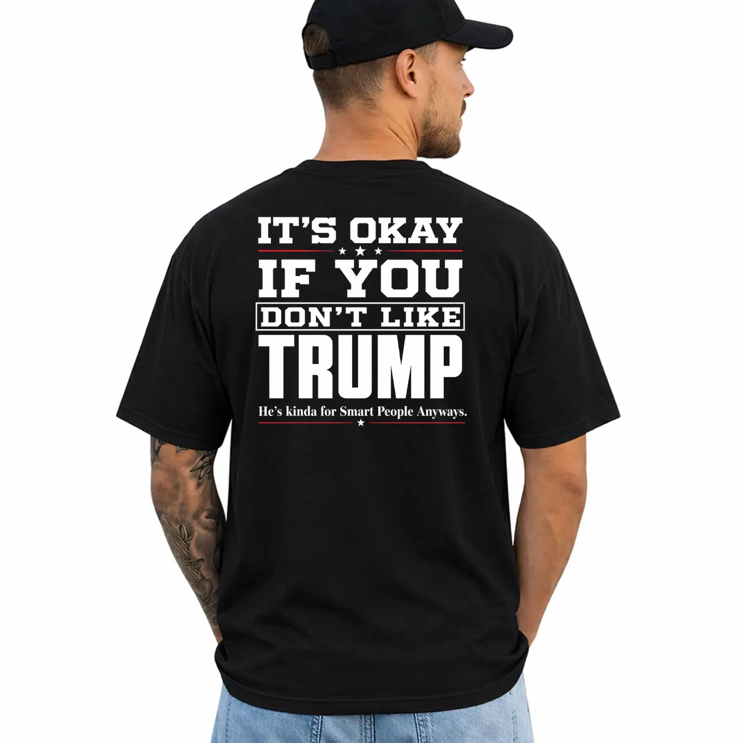 Sarcastic Political Shirt for Men, Casual Short Sleeve T-Shirt Classic Embroidered Fabric Fleece