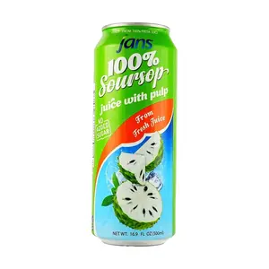 JANS Soursop Juice Drink 100% Natural Guanabana Pulp Noni Fruit Beverage 500ml Zero Sugar Vietnamese Exotic Fruit