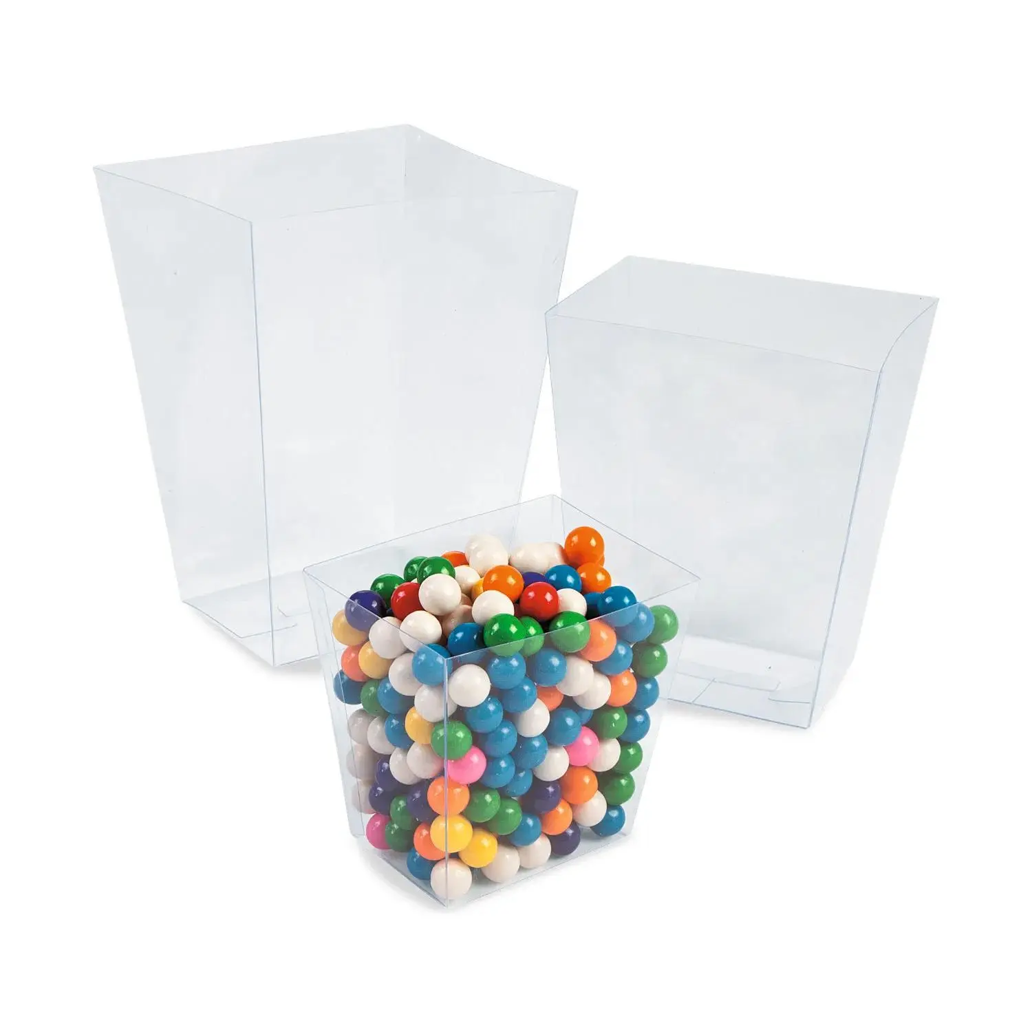5 1/2" - 8 1/2" Clear Plastic Candy Buffet Containers - 6 Pc.