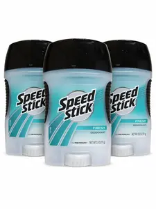 Speed Stick Deodorant for Men, Active Fresh Scent, 1.8 oz (Pack of 3) – 24HR Odor Protection