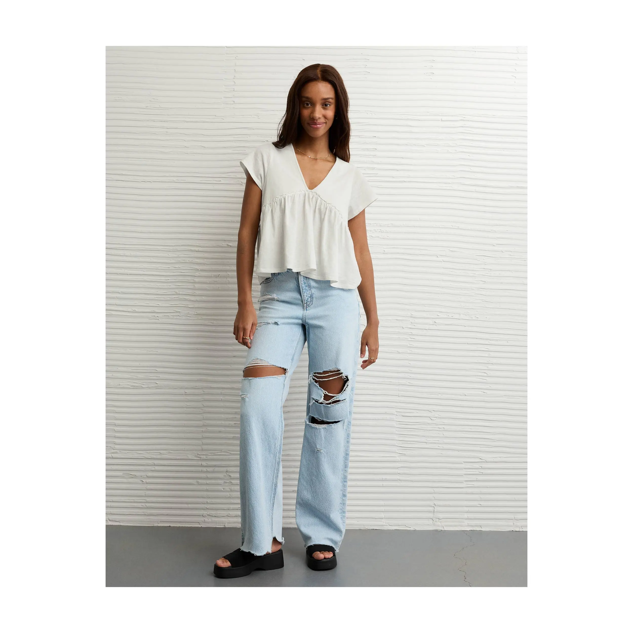AE Sunchaser Knit Babydoll Swing T-Shirt