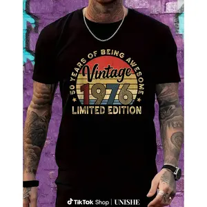 Mens Vintage 1976 50th Birthday T-Shirt – Perfect Milestone Gift for Fifty Year Olds