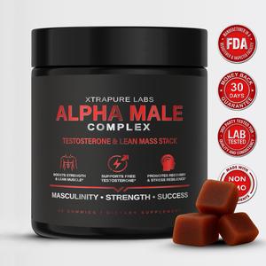 Alpha Male Complex | High-Potency Men's Performance Formula | Shilajit, Ashwagandha, Tongkat Ali, Turkesterone, Black Maca & More | Xtrapure Labs
