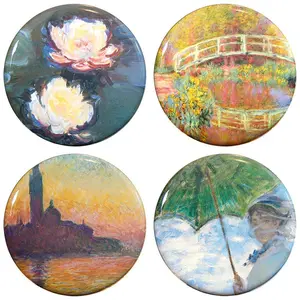 Buttonsmith® 1.25" Monet Water Lilies Refrigerator Magnets - Set of 4